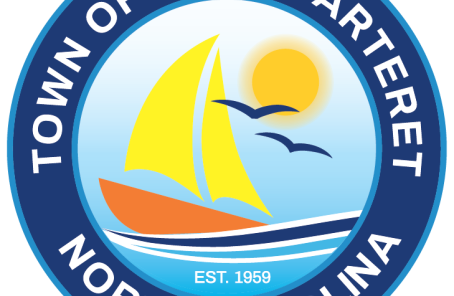 Town logo with a sailboat
