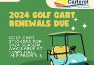 Golf Cart registration due with golf cart in picture